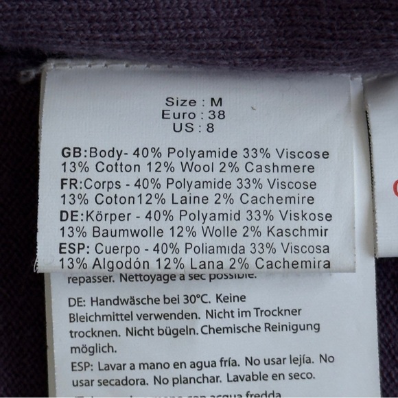 Bench Open Front Long Cardigan Sweater Purple Women’s Size Medium - Picture 6 of 10